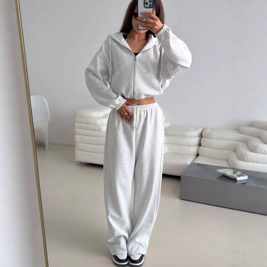 Damen lässige Kapuzenjacke mit hohem Kragen und Reißverschluss EB