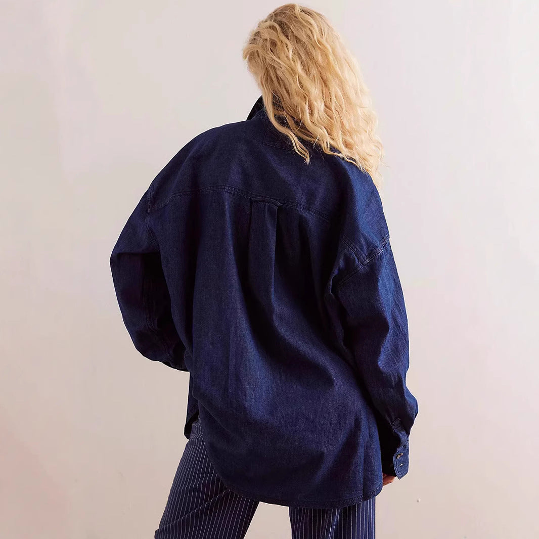 Damen Oversized Denim Hemd EB