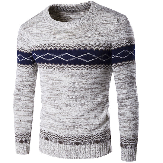 Herren modischer Strickpullover mit grafischem Muster EB