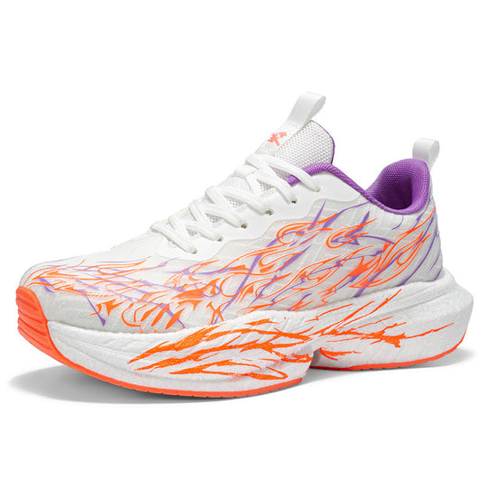 Damen Sportliche Sneaker mit stylishem Flame-Design und atmungsaktiver Mesh-Oberfläche EB