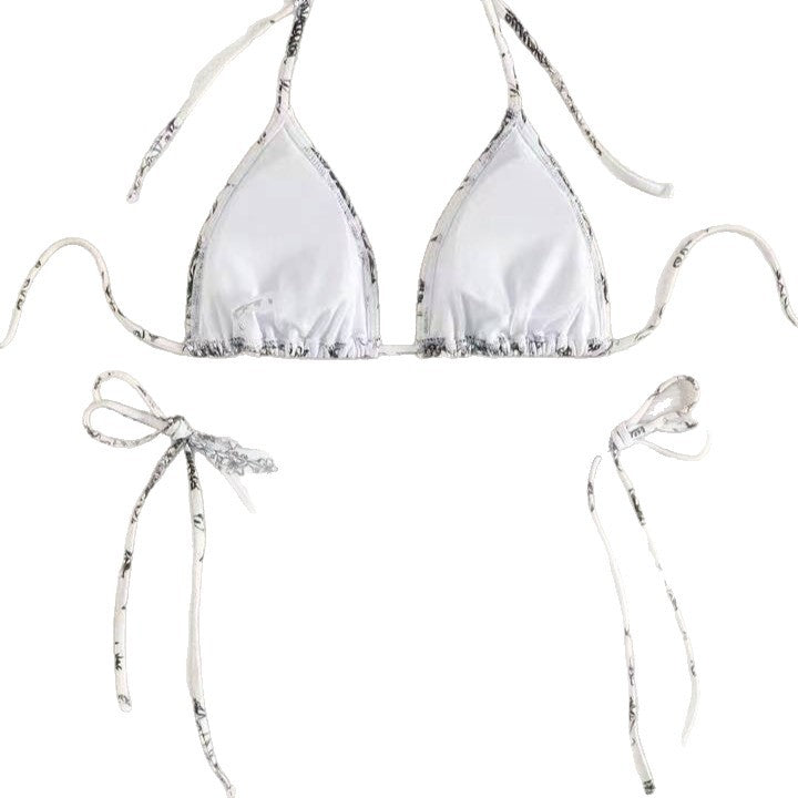 Damen Triangel-Bikini-Set mit zarten Blumenmotiven EB