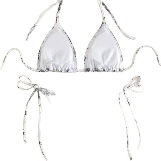 Damen Triangel-Bikini-Set mit zarten Blumenmotiven EB