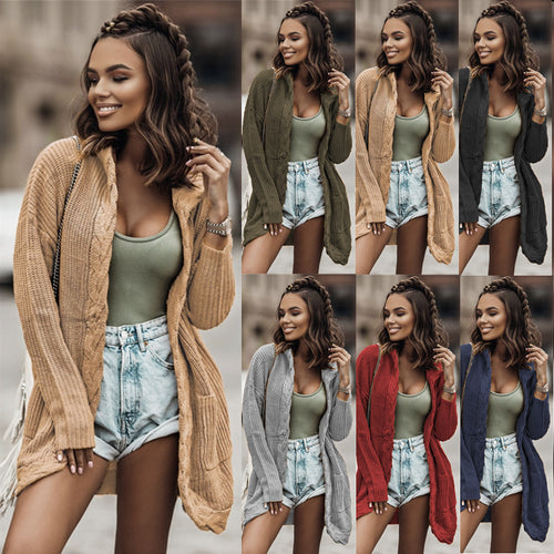 Damen Strickjacke mit offenen Seiten und extra langen Ärmeln EB