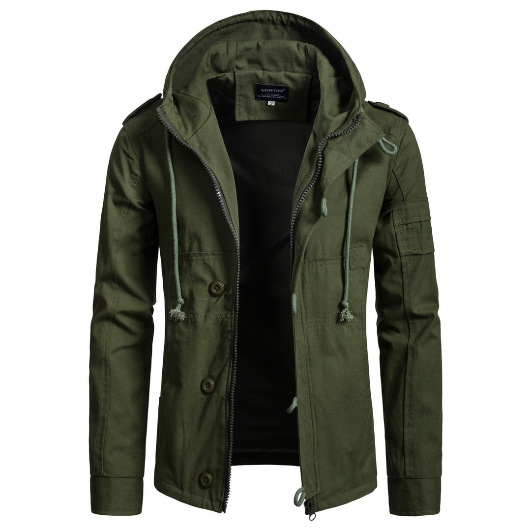 Herren funktionale Outdoor-Jacke mit hohem Kragen und praktischen Taschen EB