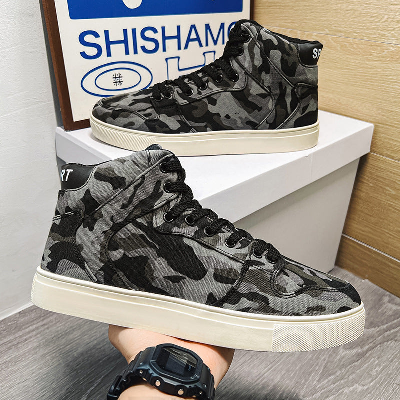 Damen High-Top Sneakers mit modernem Camouflage-Design und gepolsterter Knöchelstütze EB