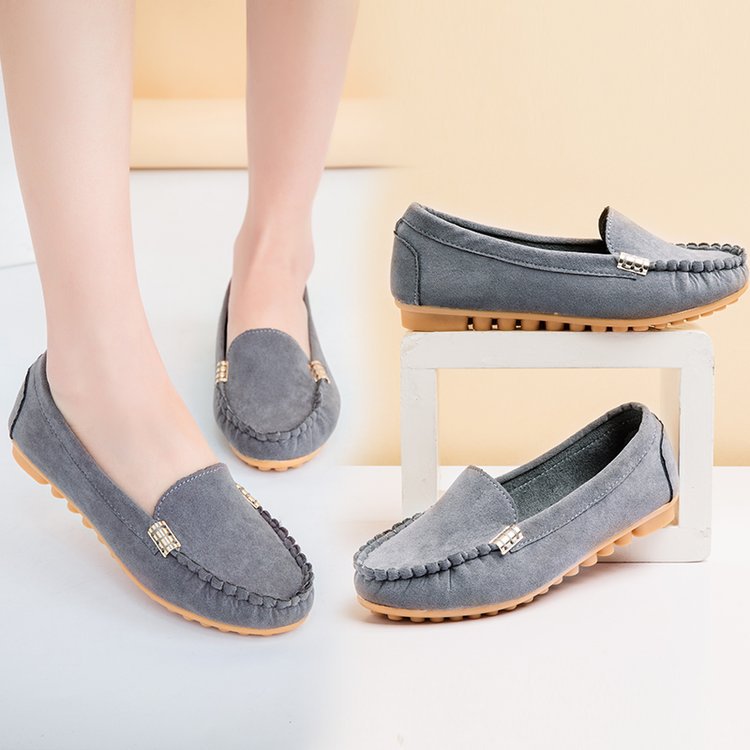 Damen nan bequeme Veloursleder Mokassins mit gepolsterter Innensohle EB