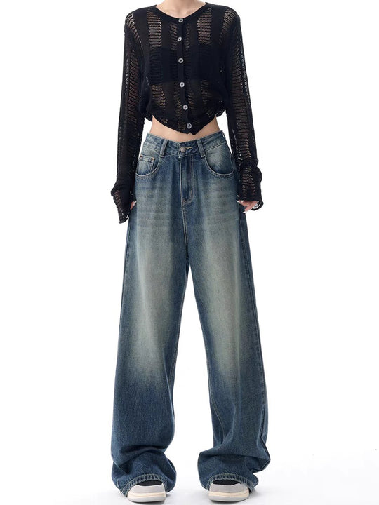 Damen Modische und luftige Strickjacke mit Knopfleiste EB