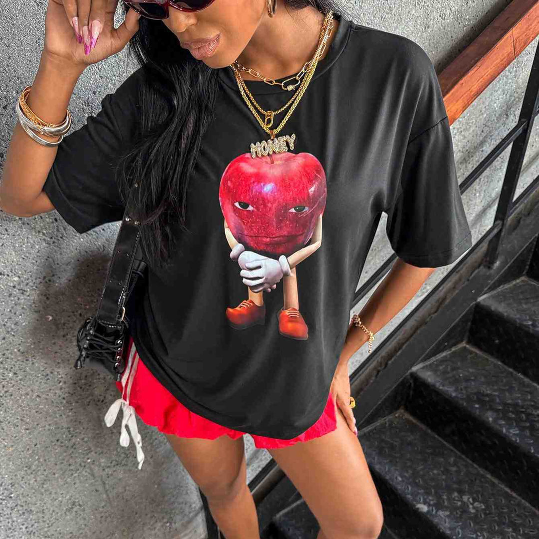 Damen T-Shirt mit kreativer Grafik und lässiger Passform EB