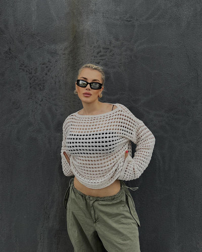 Damen luftiger Netzpullover EB