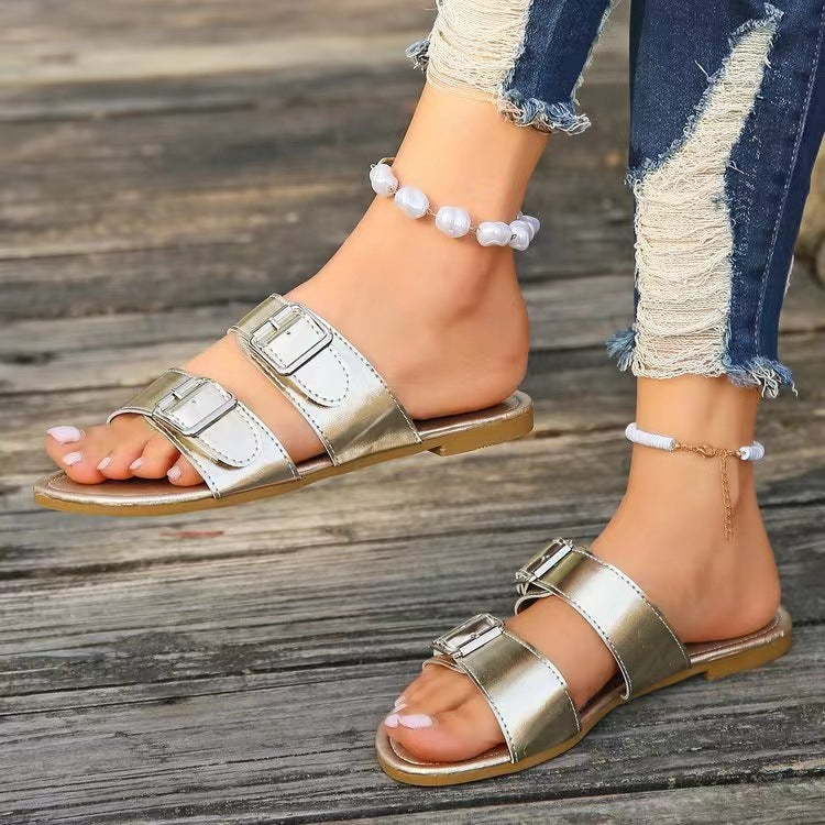 Damen Komfortable Sandalen mit verstellbaren Schnallen EB