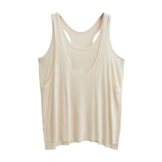 Damen sportliches Tanktop mit asymmetrischem Rückendesign EB