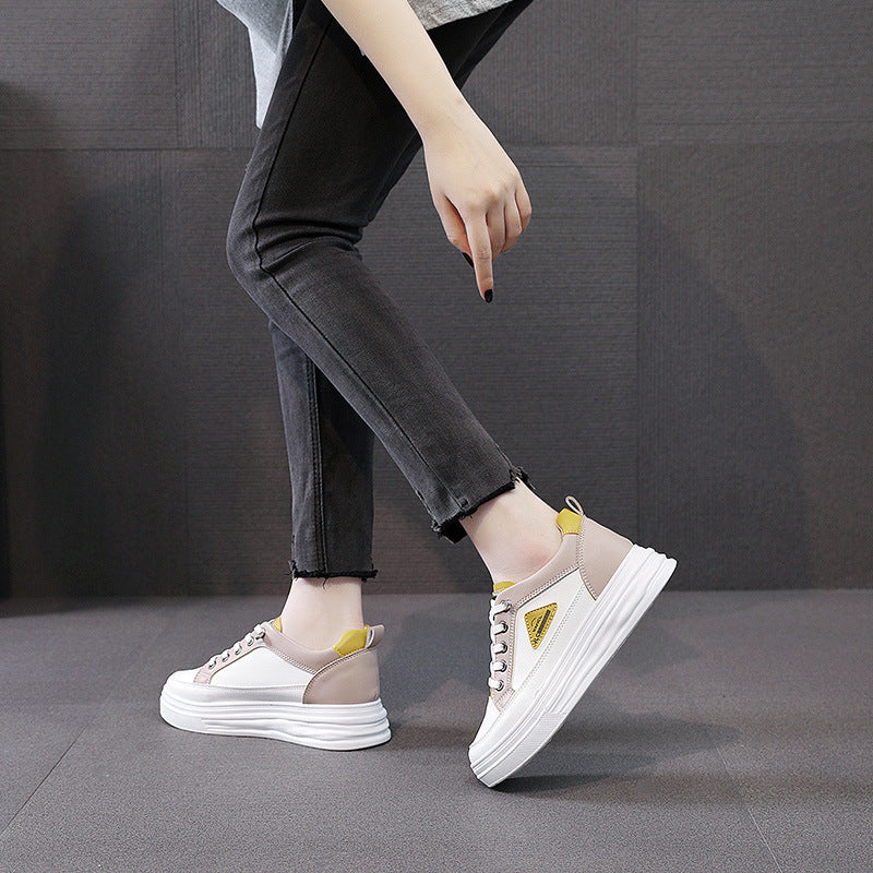Damen stylische Plateau-Sneaker mit atmungsaktivem Obermaterial und rutschfester Sohle EB