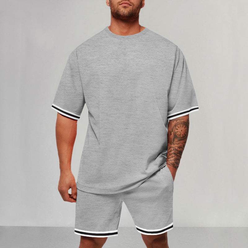 Herren Sportliches Kurzarm-Set mit Kontrastdetails EB