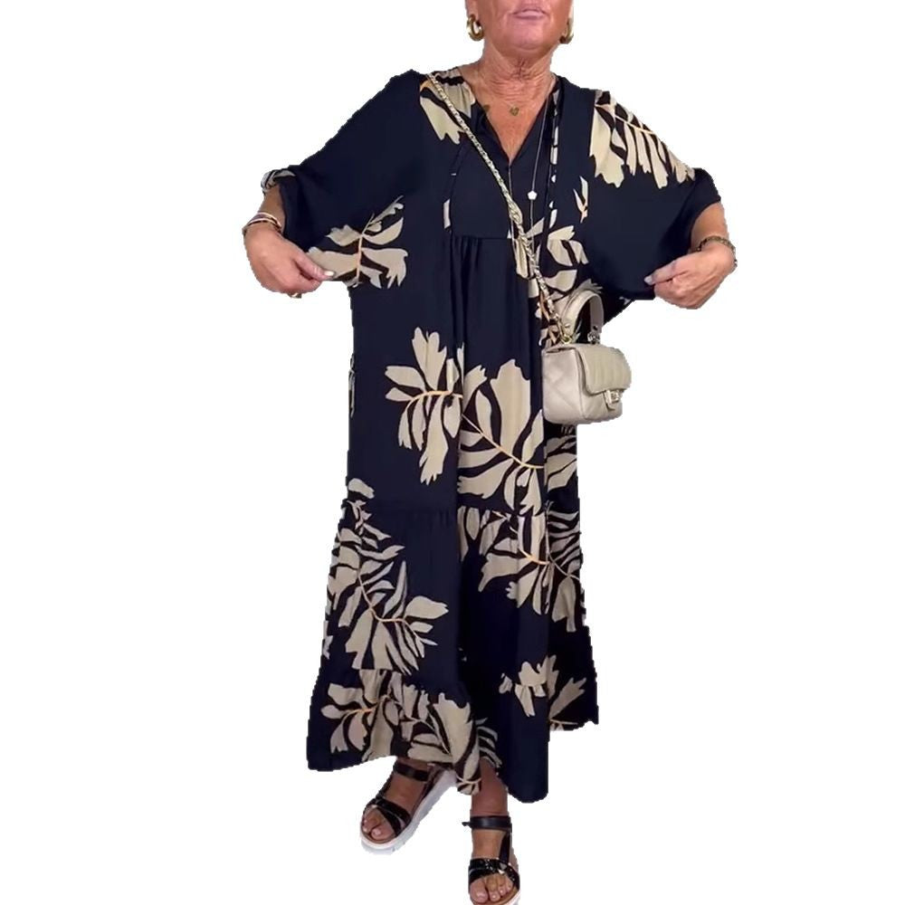 Damen Maxikleid mit floralem Design und fließendem Schnitt Heidi-Mode