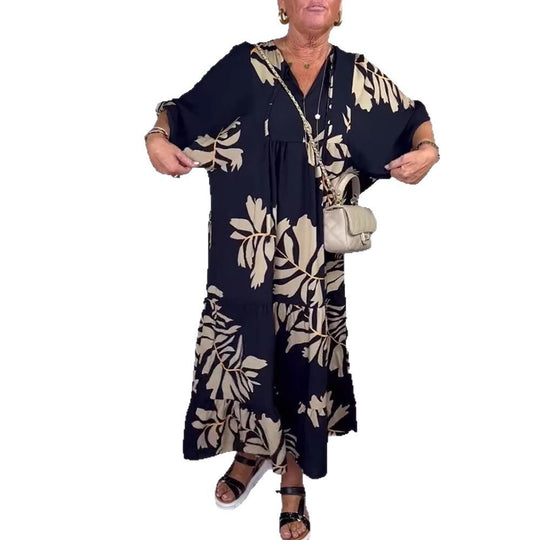 Damen Maxikleid mit floralem Design und fließendem Schnitt Heidi-Mode