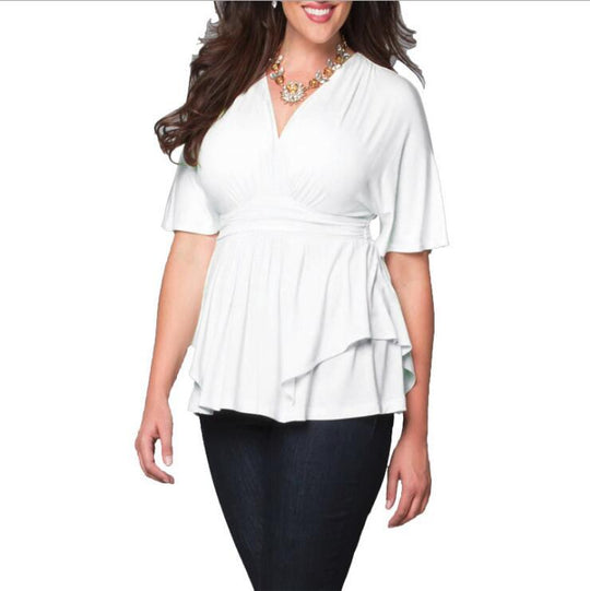 Damen elegantes Wickeloberteil mit fließendem Schnitt EB