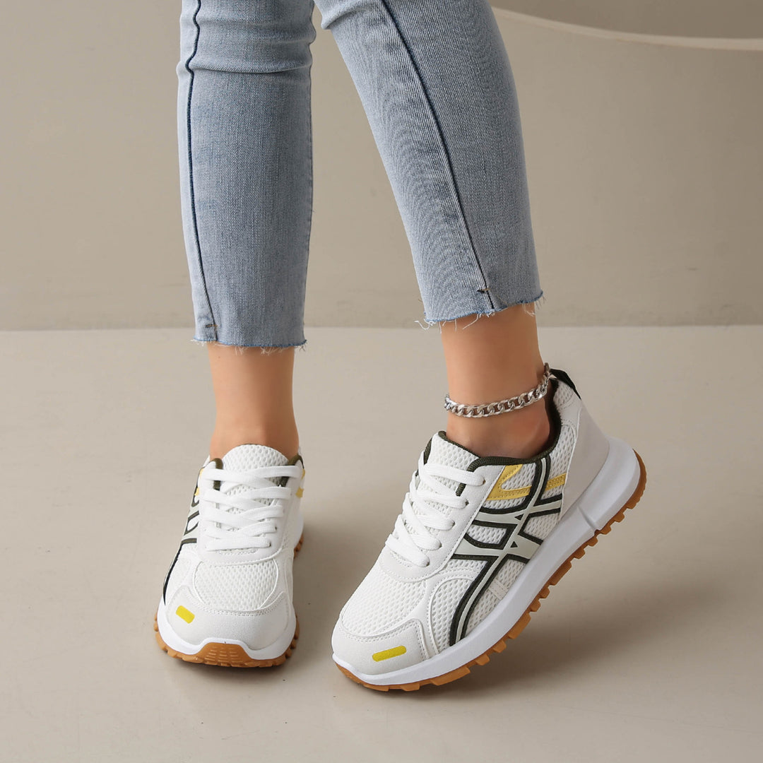 Damen Sportliche Sneakers mit atmungsaktiver Mesh-Oberfläche und rutschfester Laufsohle EB