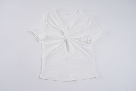 Damen Kurzarmshirt mit raffiniertem Knotendesign EB