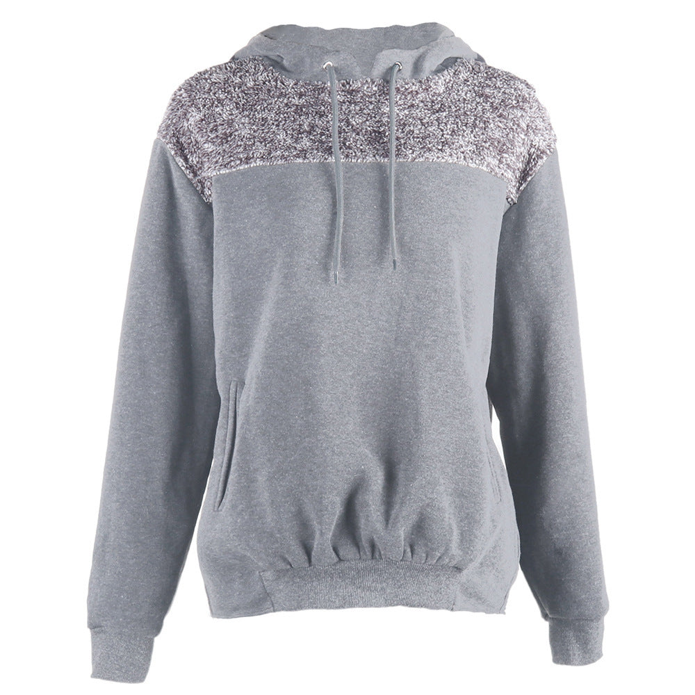 Damen Kapuzenpullover mit stylischem Kontrastdesign und elastischem Saum EB