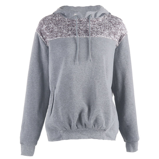 Damen Kapuzenpullover mit stylischem Kontrastdesign und elastischem Saum EB