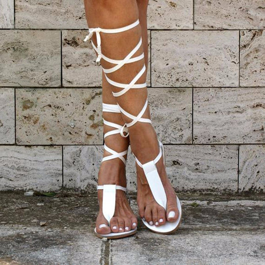 Damen Strand-Sandalen mit dekorativen Riemen und komfortabler Sohle EB