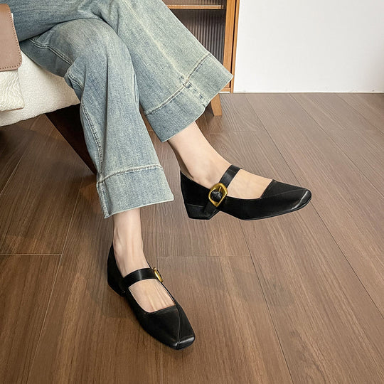 Damen Ballerinas mit elegantem Schnallenverschluss EB