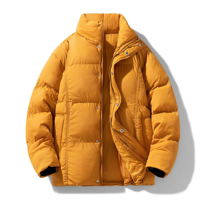 Herren gesteppte Thermoisolierte Winterjacke mit hohem Stehkragen und verdeckter Druckknopfleiste EB