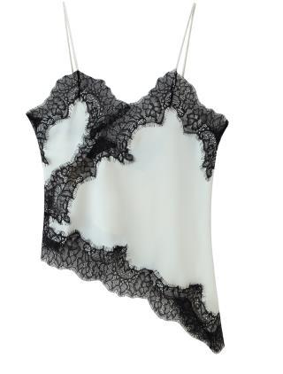 Damen romantisches Spitzen-Spaghetti-Top EB