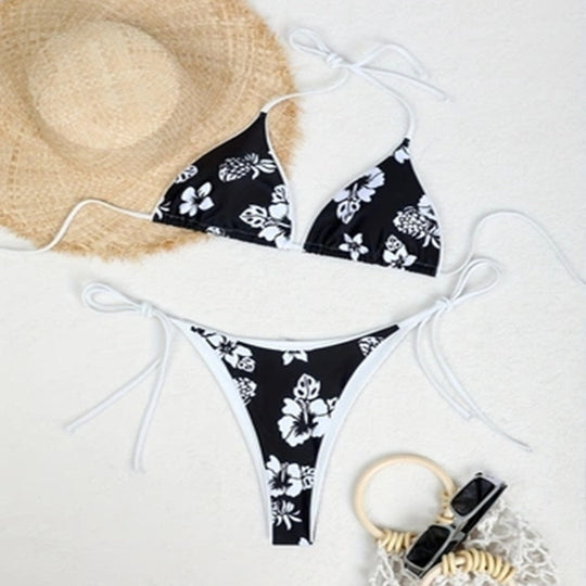 Damen Triangel-Bikini mit floralem Muster EB