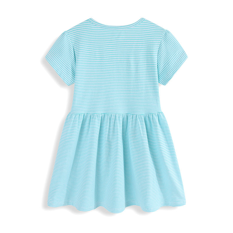 Mädchen Baumwollkleid mit fröhlichem Giraffenmotiv EB