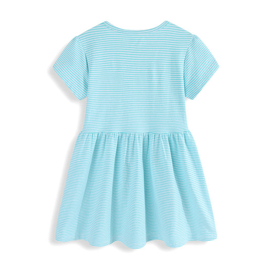 Mädchen Baumwollkleid mit fröhlichem Giraffenmotiv EB