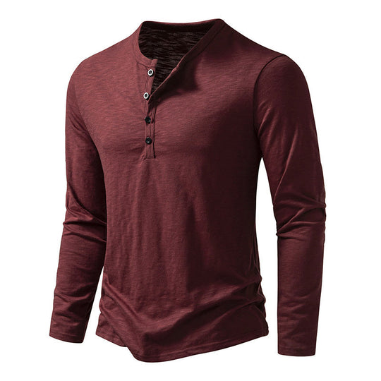 Herren Langarmshirt mit knopflosem V-Ausschnitt und atmungsaktivem Stoff EB