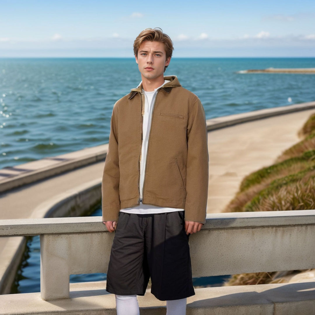 Herren moderne Freizeitjacke mit strukturiertem Design EB