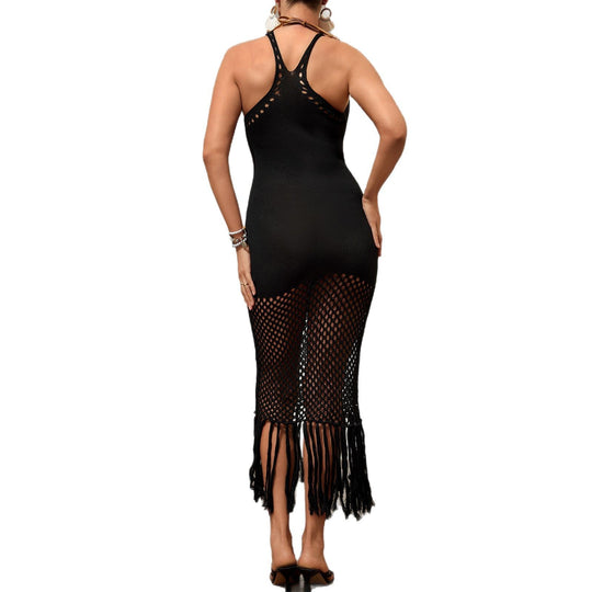 Damen Netzkleid mit Fransen EB