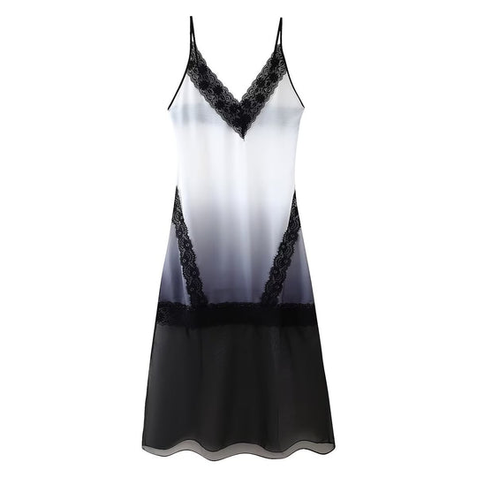 Damen Nachtkleid mit eleganter Spitzenverzierung und gradientem Farbverlauf EB