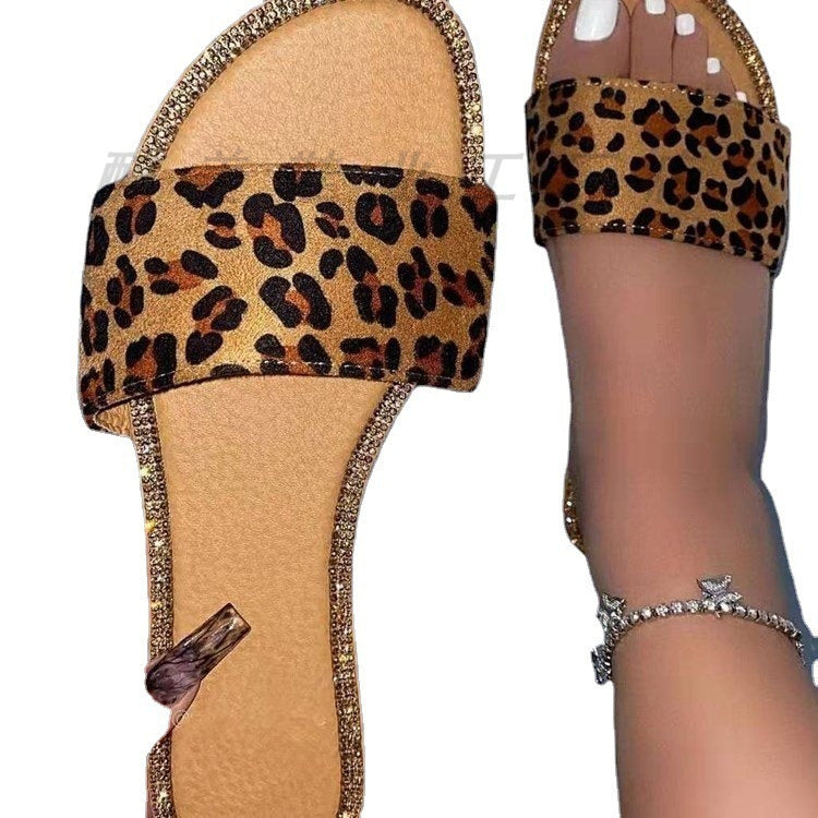 Damen transparente Pantoletten mit Glitzerakzenten EB