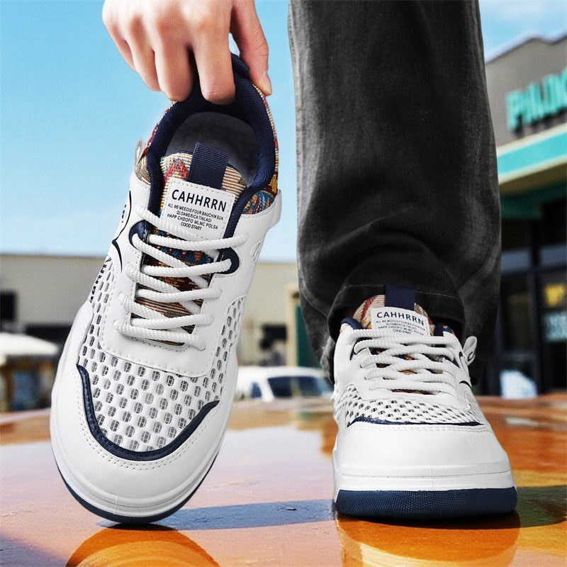 Unisex modische Mesh-City-Sneaker mit gewebtem Fersenmuster, gepolsterter Achillessektion und stoßdämpfender Plateau-Laufsohle EB
