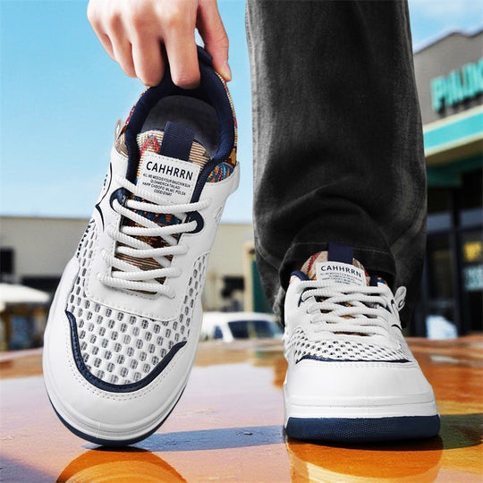 Unisex modische Mesh-City-Sneaker mit gewebtem Fersenmuster, gepolsterter Achillessektion und stoßdämpfender Plateau-Laufsohle EB