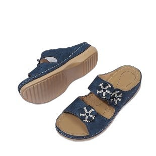 Damen Komforthafte Clogs mit floralem Dekor EB