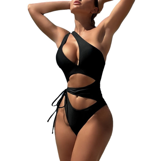 Damen Einseitiger Cut-Out Badeanzug EB