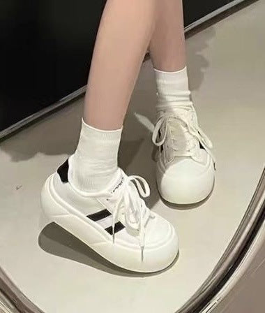 Damen modische Plattform Sneakers mit einzigartigem Schnürsystem EB