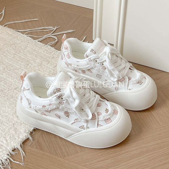 Damen Modische Freizeitsneaker mit floralem Design und komfortabler Sohle EB