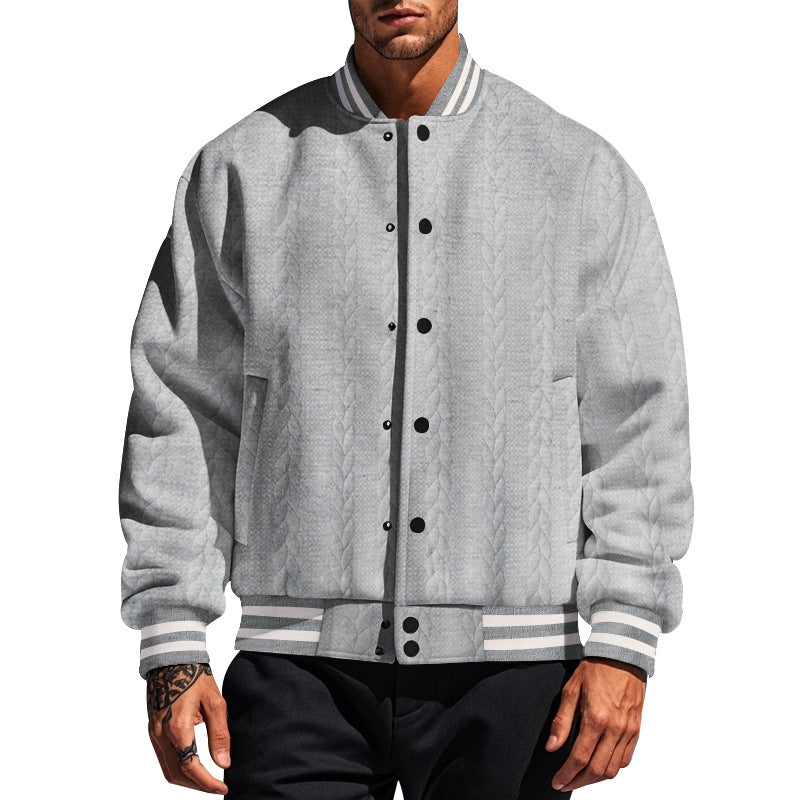 Herren lässige Bomberjacke mit strukturiertem Design EB