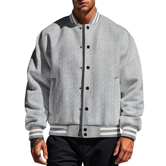 Herren lässige Bomberjacke mit strukturiertem Design EB