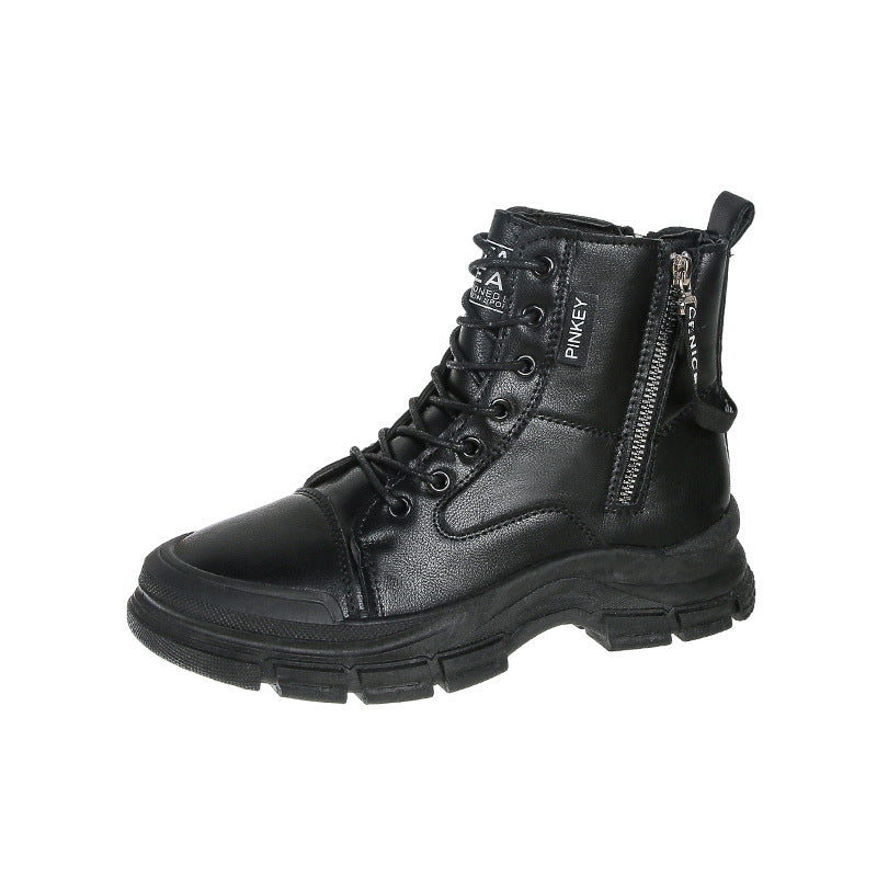 Damen modische High-Top Sneakers mit praktischem Reißverschluss und atmungsaktiver Sohle EB