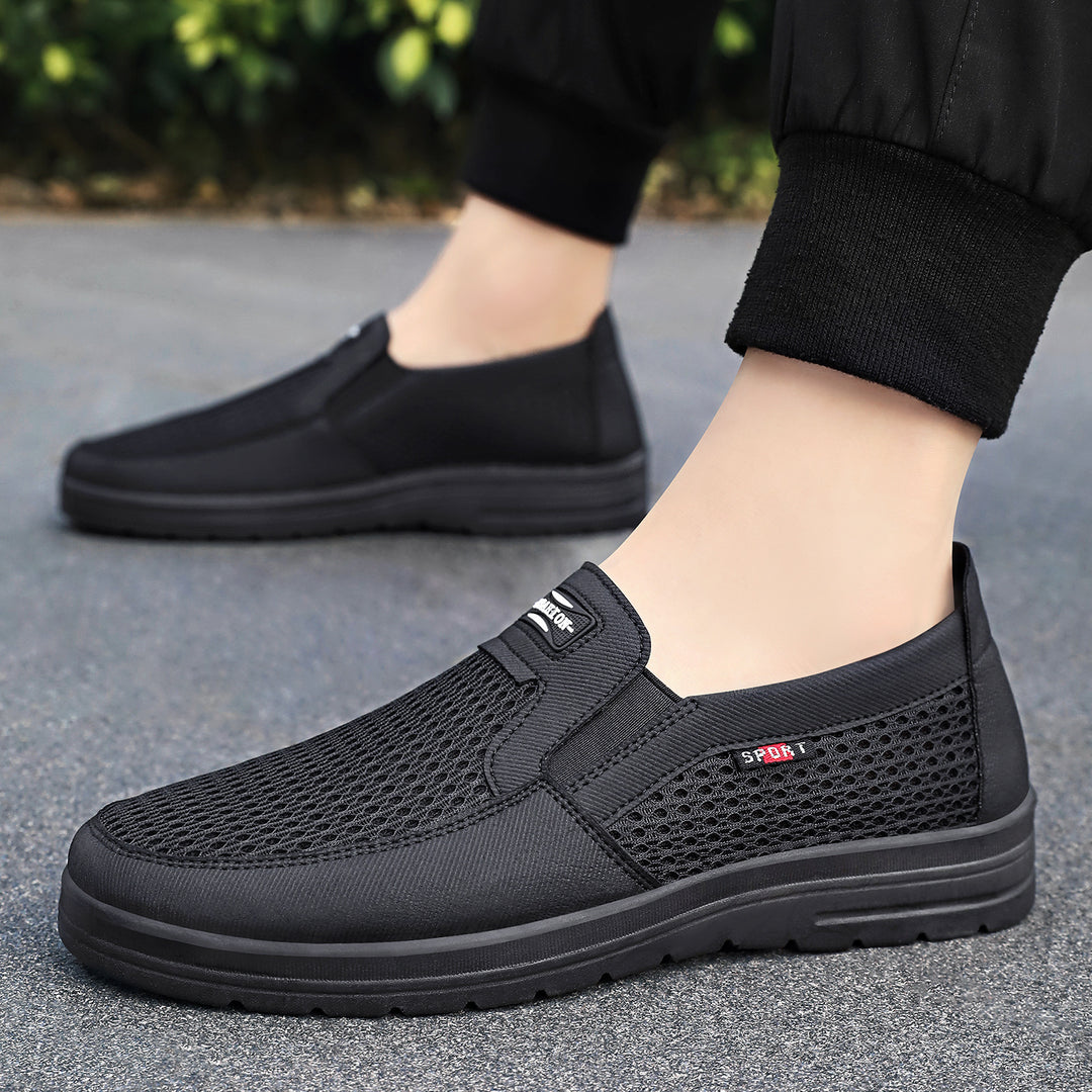 Herren nan atmungsaktiver Slip-On Freizeitschuh mit gestricktem Obermaterial, elastischem Einstieg und stoßdämpfender EVA-Sohle EB