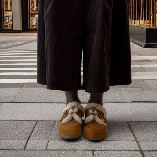 Damen Clogs mit kuscheligem Innenfutter und modischem Schnallenverschluss EB