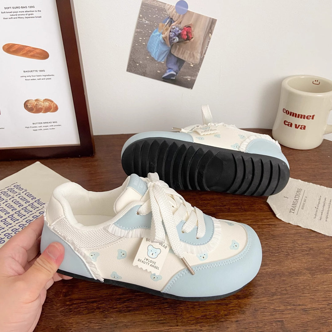 Damen Sneakers mit verspieltem Bärenmotiv und komfortabler Sohle EB