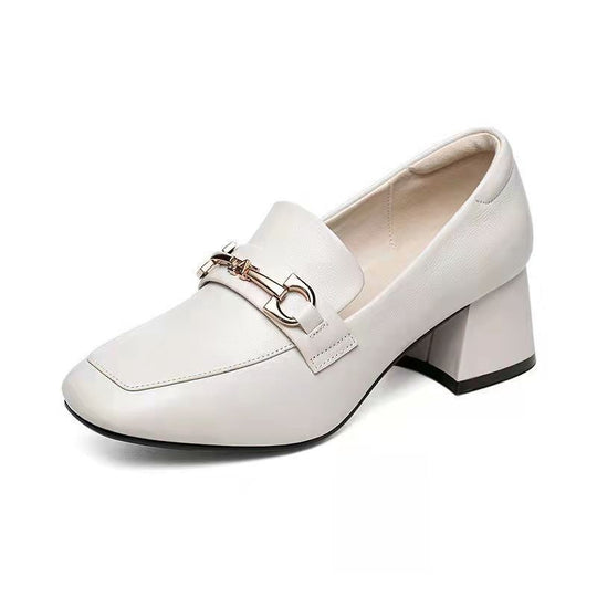 Damen moderne Sling-Pumps mit schickem Quadratverschluss und komfortablem Blockabsatz EB
