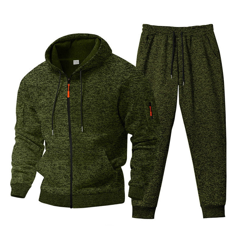 Herren sportives Freizeit-Set mit strukturiertem Hoodie und bequemen Jogginghosen EB
